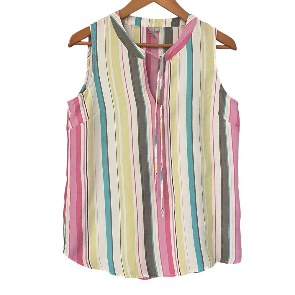 Kut from the Kloth Multicolor Vertical Stripe Sleeveless Blouse